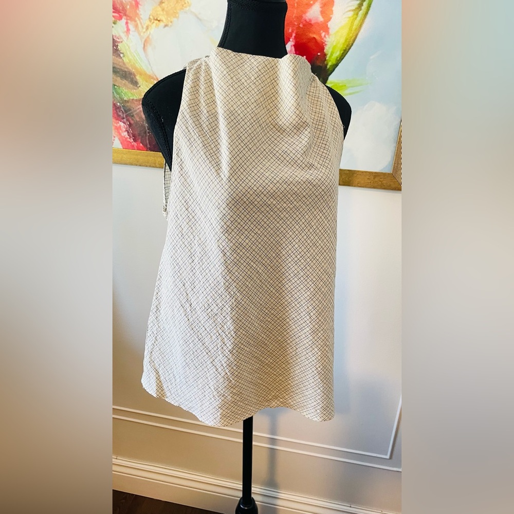Zara Beige Checkered Top